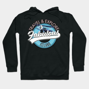 travel explore fabulous Iceland logo Hoodie